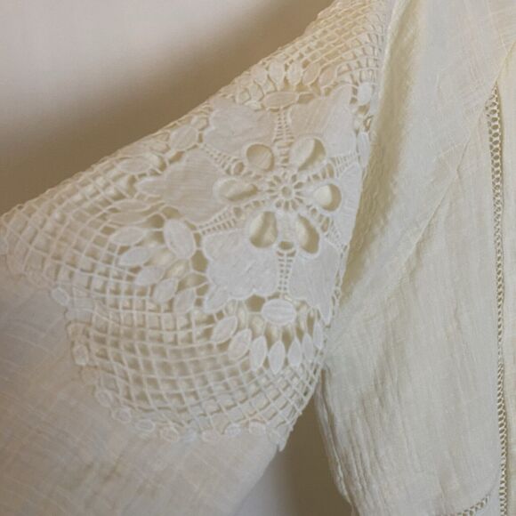 Soft Surroundings Womens Tunic Embroidered Size 3X Artsy Floral Gauzy Boho Lined - Picture 5 of 16